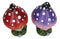 Enchanted Fairy Garden Miniature Colorful Toadstool Mushrooms Figurine Set of 2