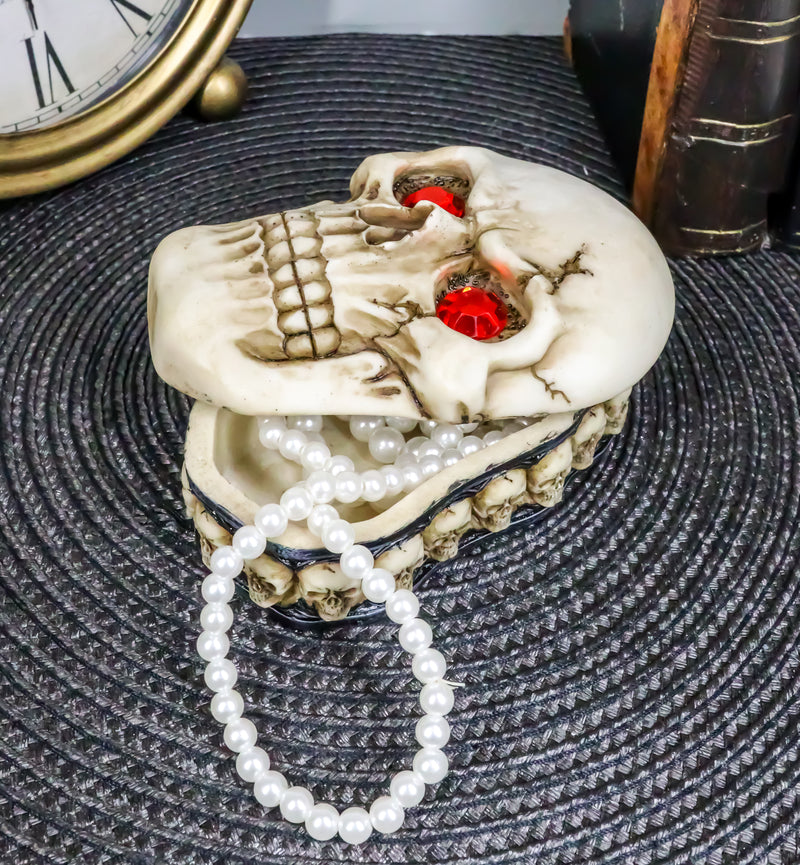 Ebros Reaper Skull Face Trinket Decorative Box Skeleton Graveyard 4.5"L Decor