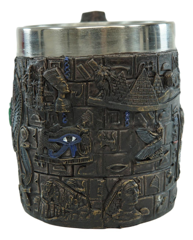 Ebros Egyptian Eye Of Horus Amulet Wedjat Mug Drink Coffee Cup Winged Scarab Beetle
