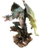 Fantasy Land Of Dragons Green Earth Elemental Drake Dragon Roaring Statue