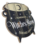 Homemade Witches Brew Served Daily MDF Wall Art Sign Plaque With Cauldron Shape