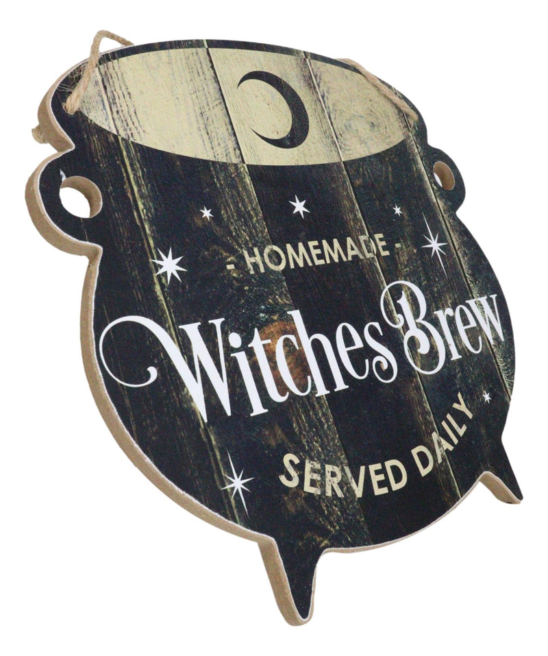 Homemade Witches Brew Served Daily MDF Wall Art Sign Plaque With Cauldron Shape