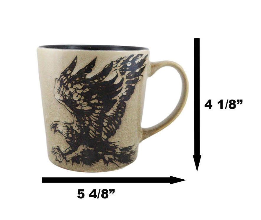 Ebros Glazed Stoneware Patriotic Bald Eagle 13oz Ceramic Mug Coffee Cup