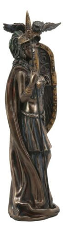 Ebros Greek Goddess Athena Wearing Helmet With Spear Aegis Shield And Owl Statue Decor