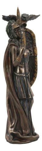 Ebros Greek Goddess Athena Wearing Helmet With Spear Aegis Shield And Owl Statue Decor