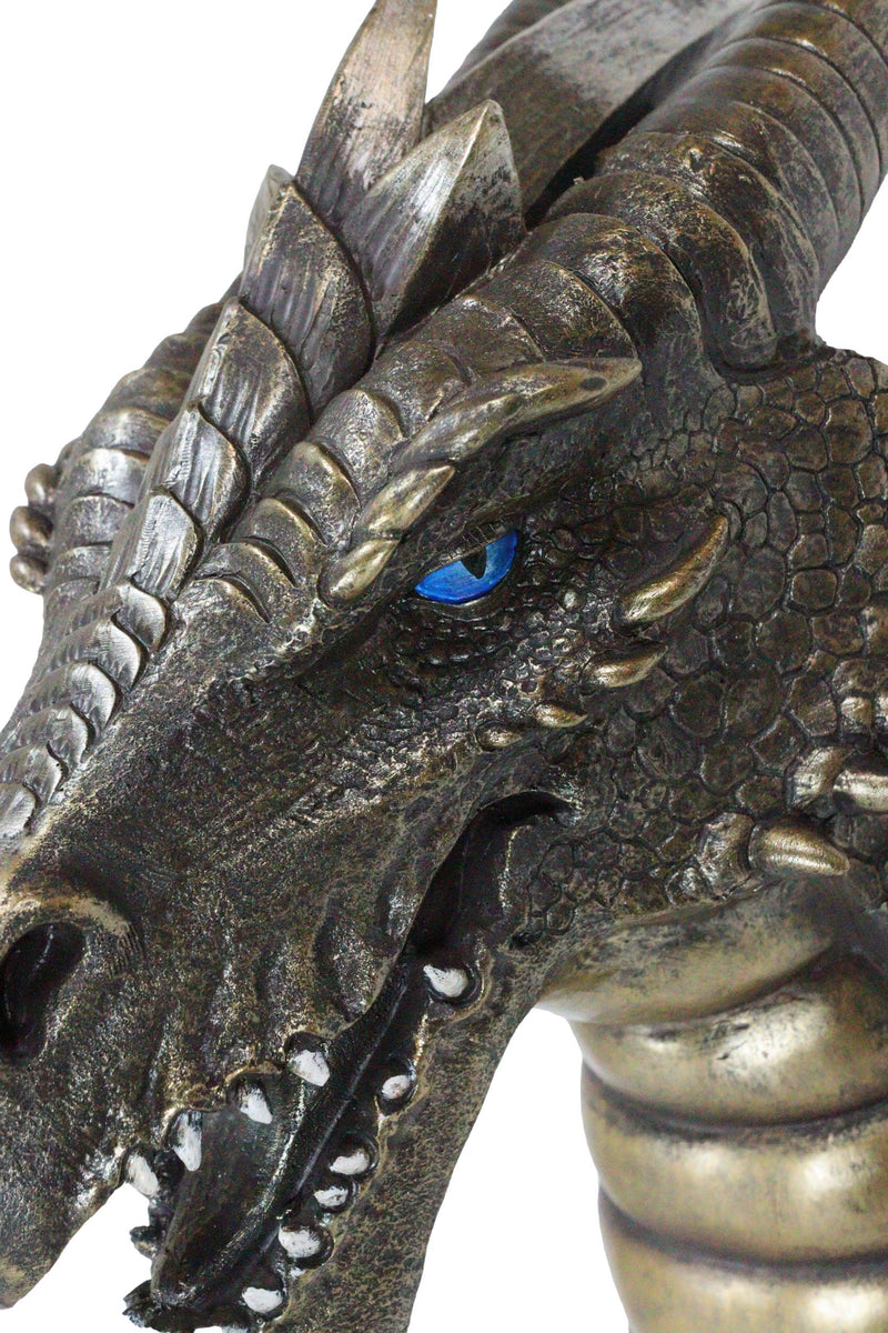 Large Sculptural Golden Warlock Drake Leviathan Saurian Devil Dragon Wall Decor