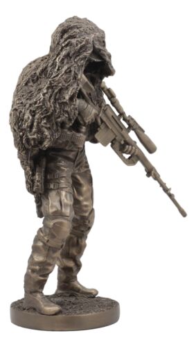 Ebros Military Marksman Marine Camouflage Sniper Statue Modern Warfare Specialist Unit Figurine Behind Enemy Lines