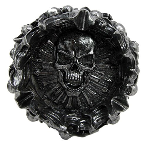 Ebros Gift Arch Devil Skull Face Fire Hell Bone Spiral Cigarette Ashtray Resin Figurine