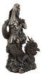 Ebros Avalokiteśvara Meditating Buddha Kwan Yin Kuan Yin On Dragon Statue 11"H