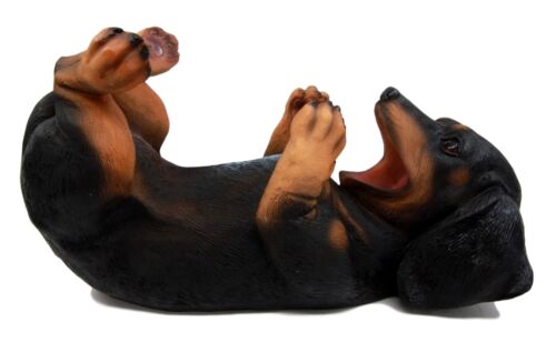 Ebros Black & Tan Sausage Wiener Dachshund Dog Wine Bottle Holder Figurine 11"L