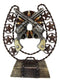 Ebros Cast Iron Cowboy Horseshoe Western Stars Dual Revolver Pistols Bullets Figurine