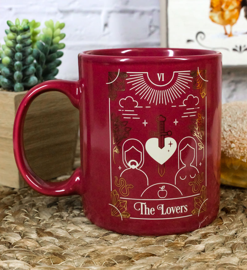 Wicca Fortune Teller Psychic Tarot Cards The Lovers Ceramic Tea Coffee Mug Cup