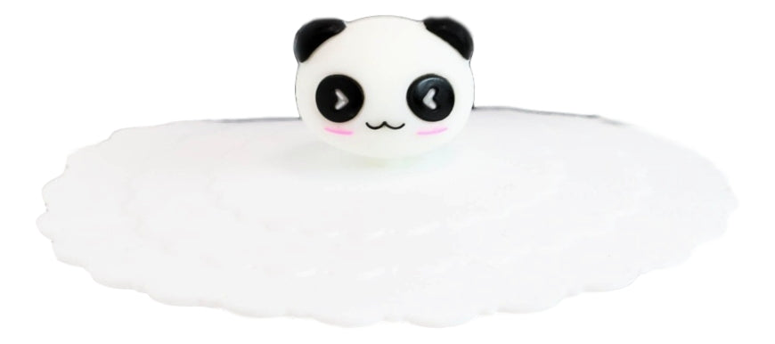 Pack Of 4 White Panda Reusable Silicone Coffee Tea Cup Lids Covers Air Tight
