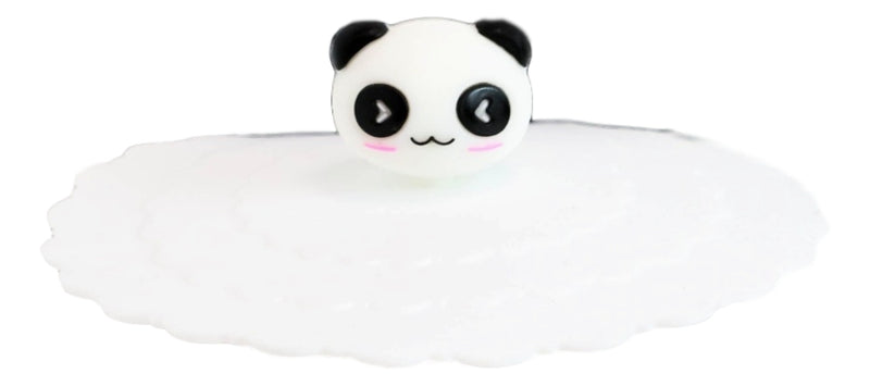 Pack Of 4 White Panda Reusable Silicone Coffee Tea Cup Lids Covers Air Tight