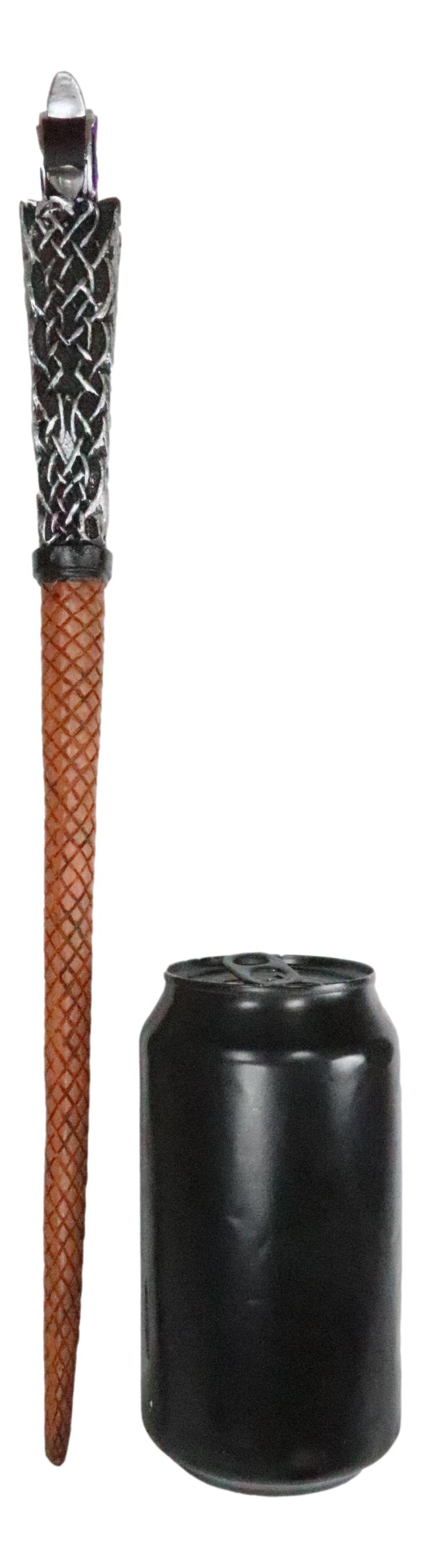 Ebros Wicca Sacred Moon Triple Moon Pentagram Magic Wand Cosplay Prop 14"L