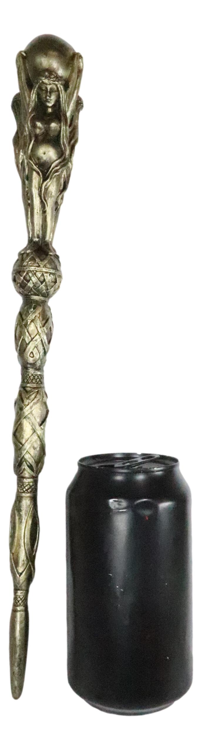 Ebros The Occult Wicca Sacred Moon Triple Goddess Magic Wand Cosplay Prop 14"L