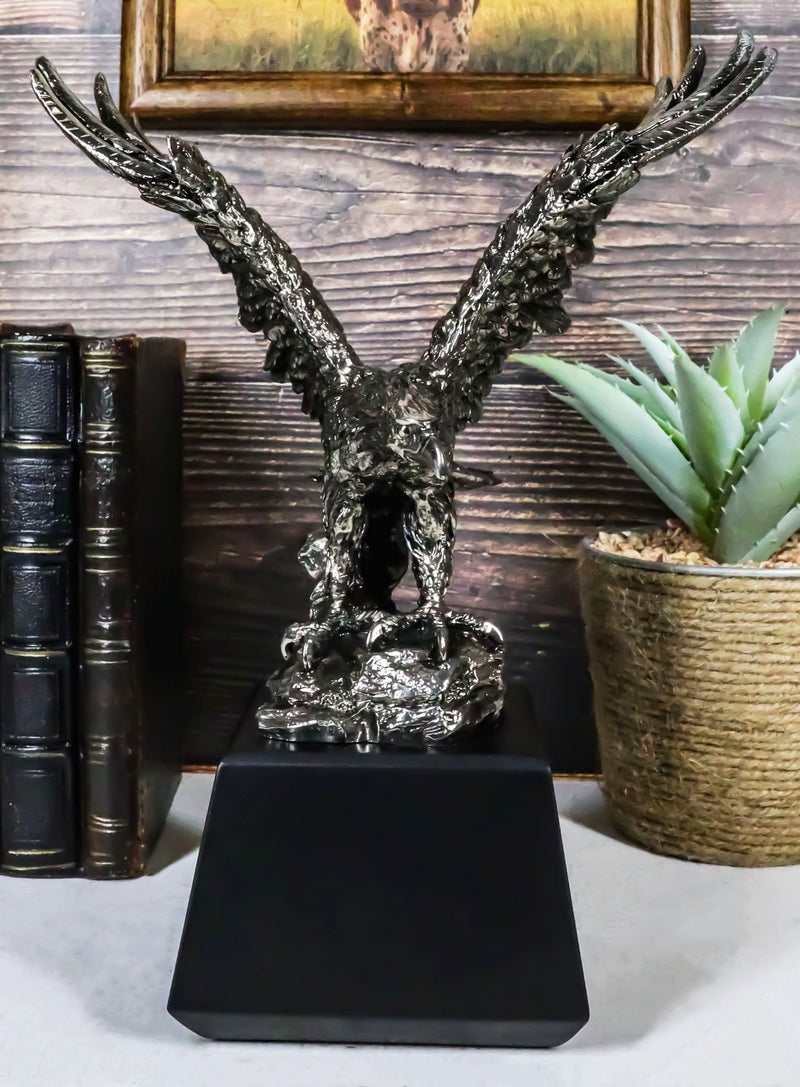 King Of The Skies Majestic Electroplated Silver American Bald Eagle Figurine