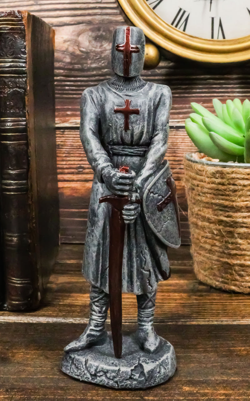 Holy Roman Empire Crusader Knight With Sword And Shield Statue Suit Of Armor