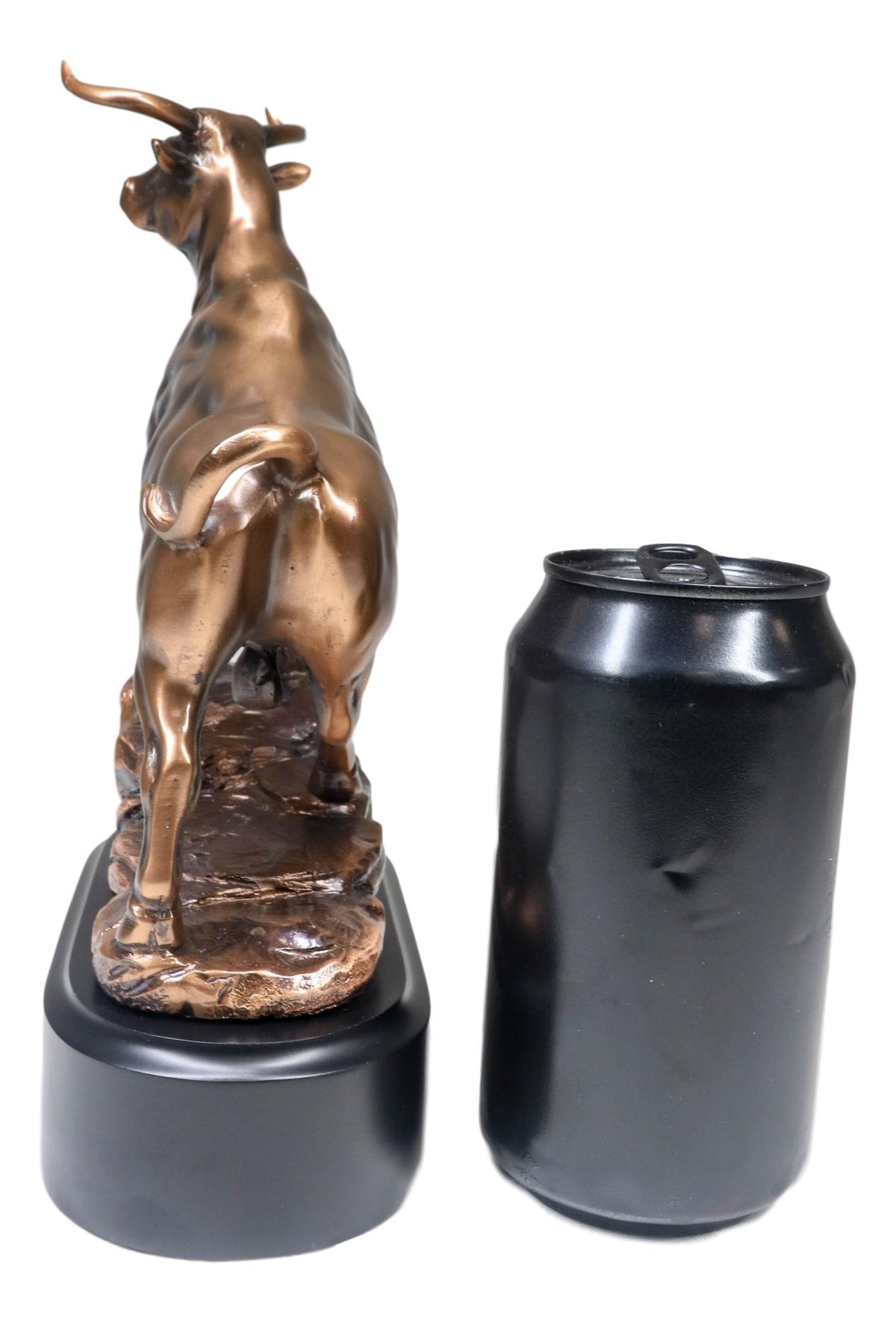 Western Wild Cattle Bull On Pride Rock Electroplated Resin Statue With Base - Ebros Gift