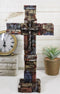 Rustic Western Christian Inspirational Words Of Faith Desktop Plaque Cross