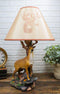 Ebros 12 Point Whitetail Deer Buck Desktop Table Lamp With Shade Wild Life