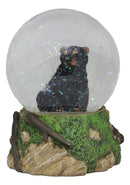 Ebros Rustic Woodlands American Sitting Ursus Black Bear Glitter Water Globe Decor