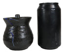 Pack of 2 Speckled Black Blue Japanese Tenmoku Porcelain Soy Sauce Dispensers