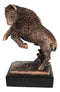 Rustic Southwestern Prancing American Bison Buffalo Bull Figurine With Base