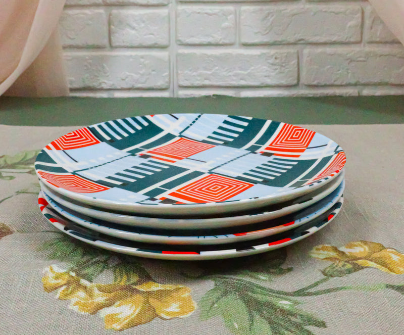 Frank Lloyd Wright Textile Taliesin West Black Ceramic Dessert Plates Pack Of 4