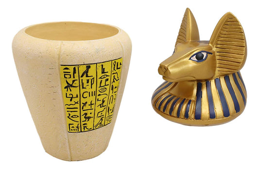 Ebros Ancient Egyptian God of The Dead Anubis Classical Canopic Jar Statue 10.5" Tall