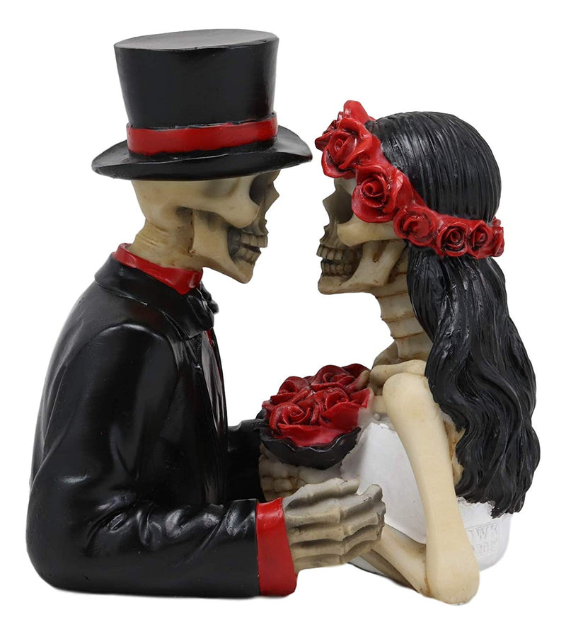 Ebros Wedding Bride And Groom Skeleton Couple Figurine 2 Piece Set 5.25"Tall