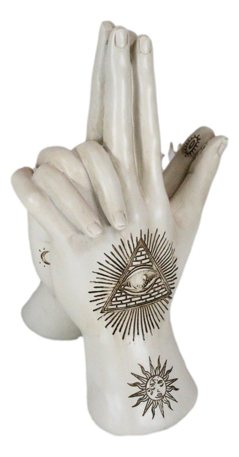 Psychic Fortune Teller Chirology Palmistry Hand Palm Gun Formation Figurine