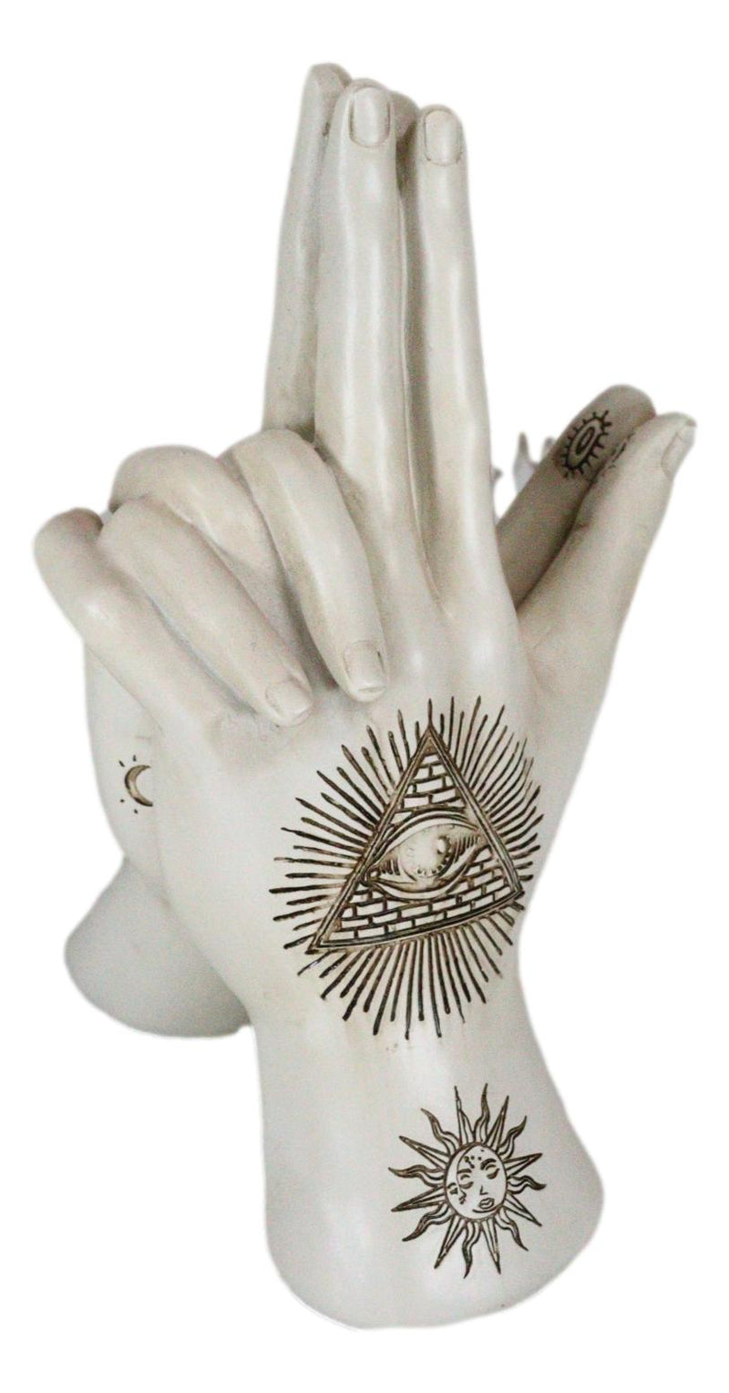 Psychic Fortune Teller Chirology Palmistry Hand Palm Gun Formation Figurine