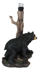 Rustic Western Roaming Forest Black Bear Desktop Table Lamp Lighting Decor 20"H