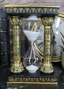 Egyptian Gods Eye Of Horus And Ankh Hieroglyphic Column Sand Timer Statue Decor