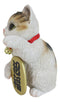 Japanese Luck And Fortune Charm Beckoning White Calico Cat Maneki Neko Figurine