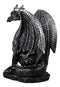 Large Medieval Sentry Abraxas Fantasy Black Dragon On Guard Statue 18"Tall Decor