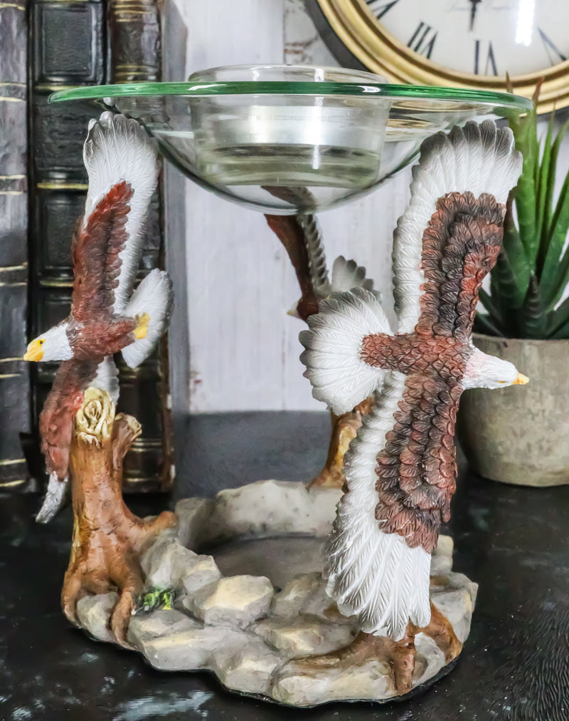 Ebros King Of The Sky Soaring Trinity Bald Eagles Oil Wax Warmer Candle Holder Statue