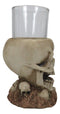 Set Of 4 Grinning Giant Skull With Missing Tooth On Graveyard Shot Glass Shooter