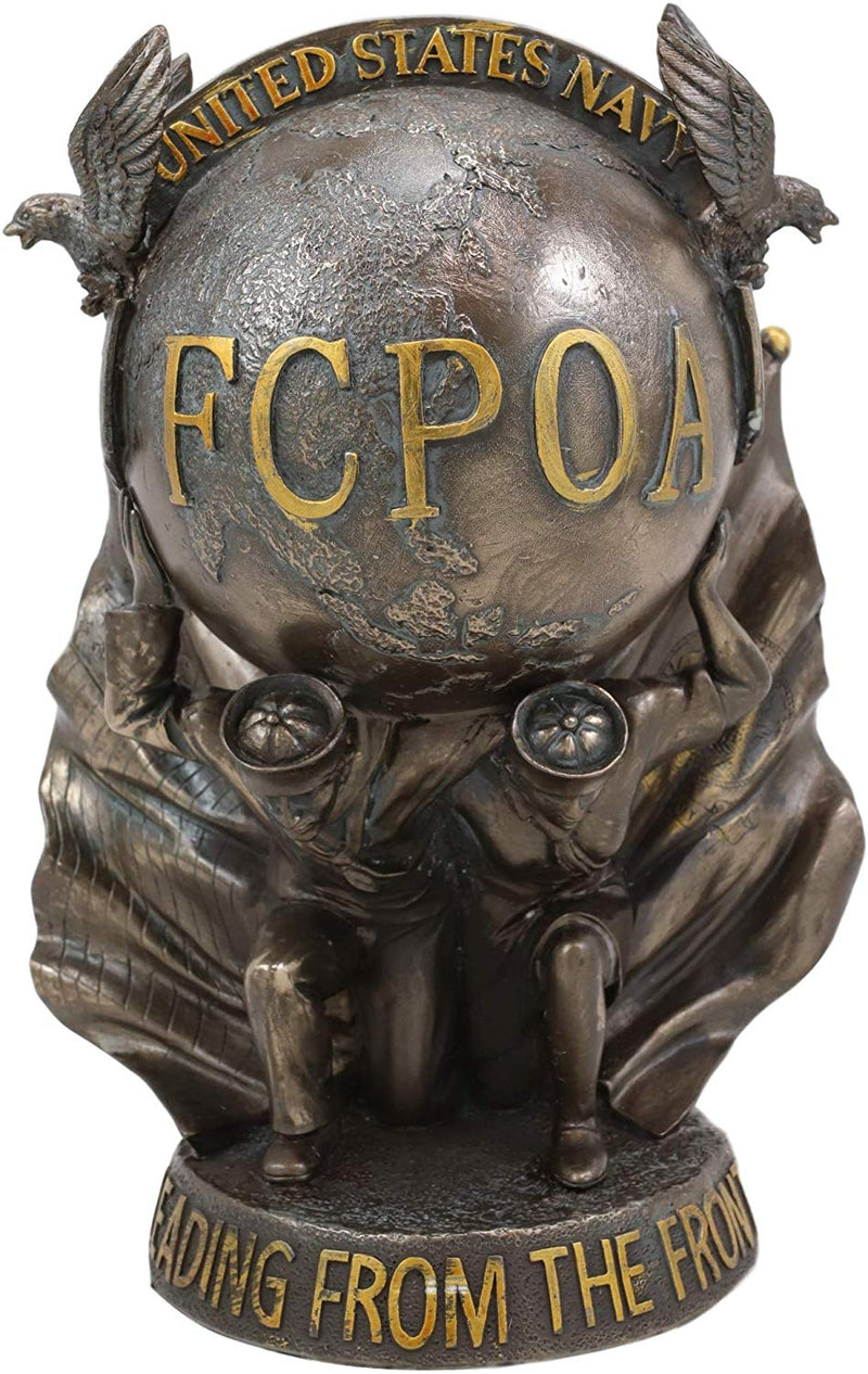 Ebros FCPOA United States Navy Sailors Bearing Globe Insignia Sculpture 8"H