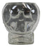 Ebros Skeleton Skull Glass Bowl Drink Stationery Office Holder Figurine Collectible