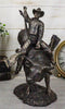Rustic Western Wild Rodeo Bull Rider Cowboy On Bucking Bull Decorative Statue
