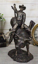 Ebros Rodeo American Cowboy on Bull Resin Figurine-Bronze Finish Resin 10.5"H - Ebros Gift