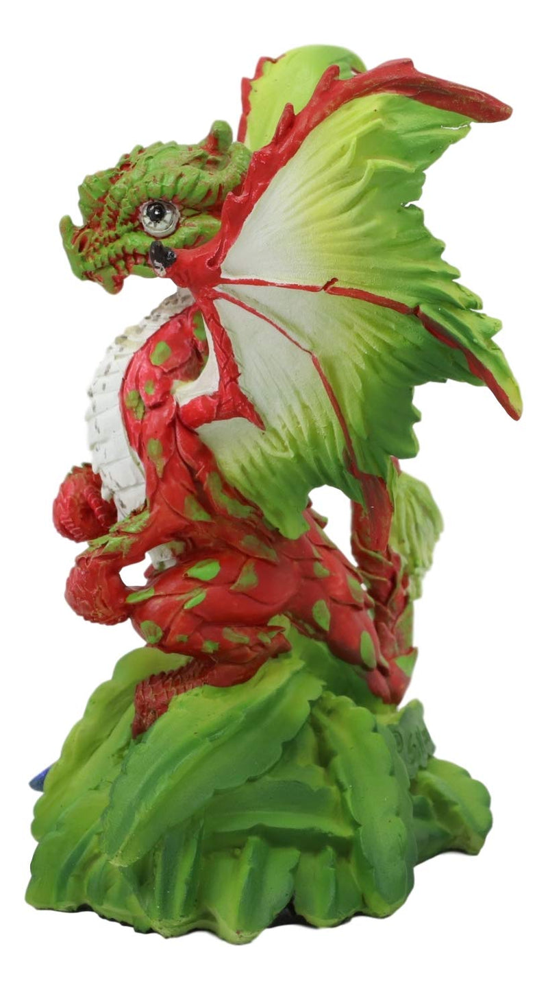 Ebros Fantasy Green Thumb Exotic Dragonfruit Dragon Statue Fairy Garden Collectible