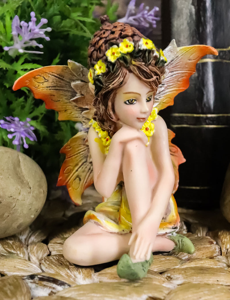 Ebros Gift Miniature Garden Bright Sun Flower Fairy Collectible Figurine 2.75"H