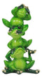 Whimsical Acrobatic See Hear and Speak No Evil Frogs Totem Statue 5.75"Tall