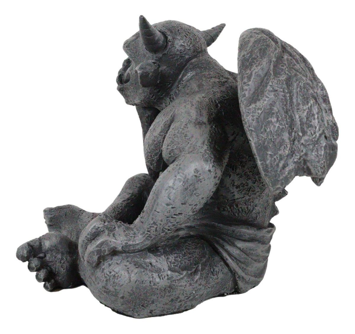 Ebros Horned Gargoyle The Dreamer Figurine Sitting Statue 6.5 Inch Long Thinker - Ebros Gift