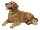 Large Lifelike Charlie The Chocolate Golden Retriever Panting Statue 23.25"Long