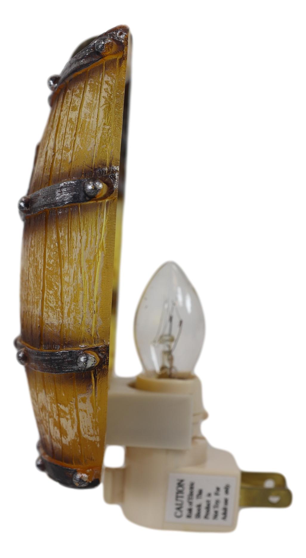 Rustic Western Star Cowboy Hat Vintage Beer Barrel Wall Plug In LED Night Light