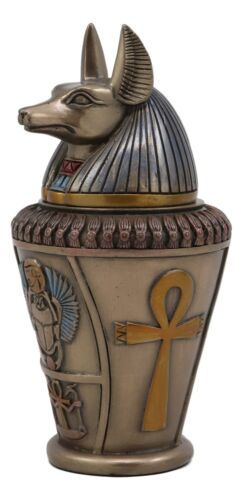 Ebros Egyptian Gods And Deities Duamutef Canopic Jar 5.75"H Four Sons Of Horus - Ebros Gift